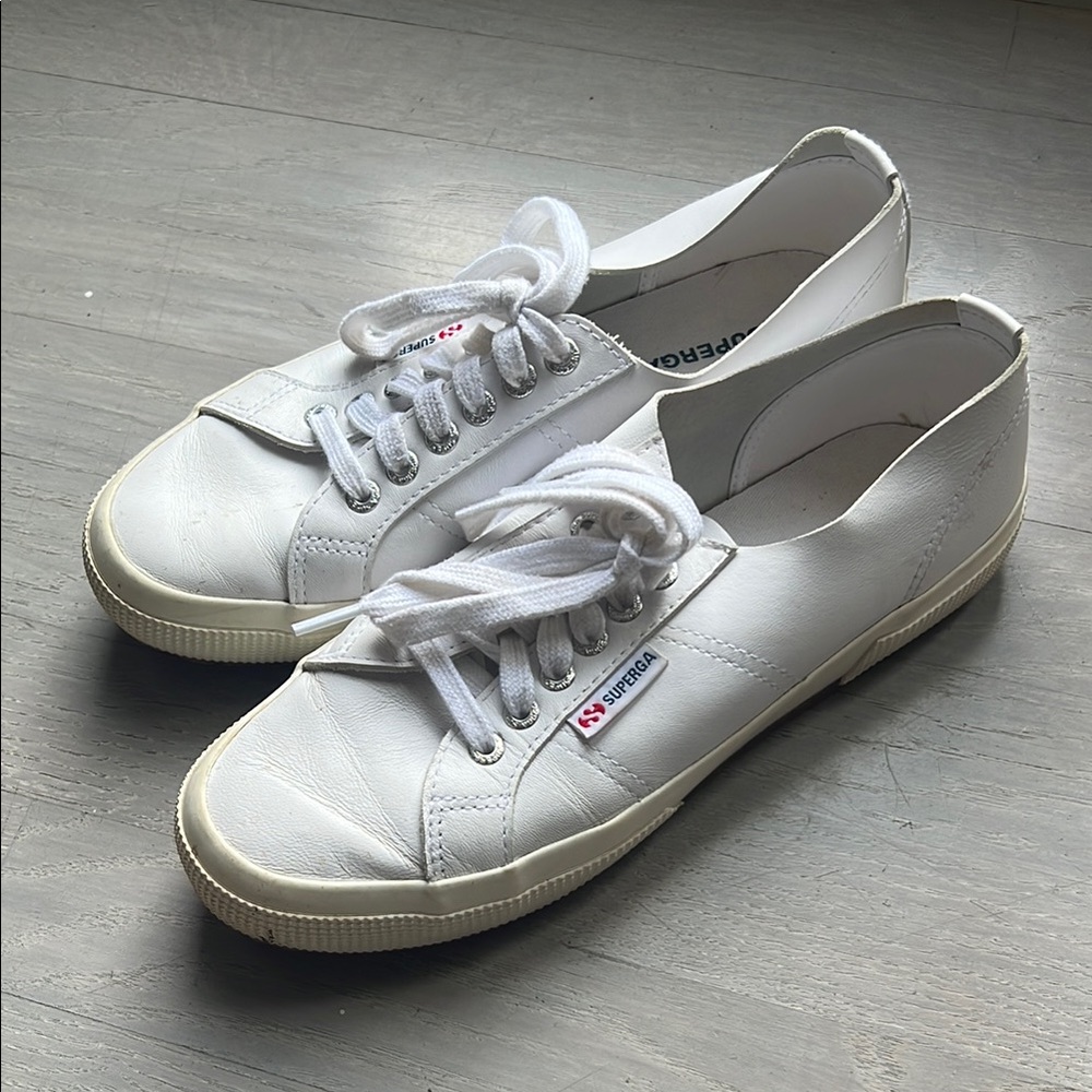Superga White Leather Sneakers